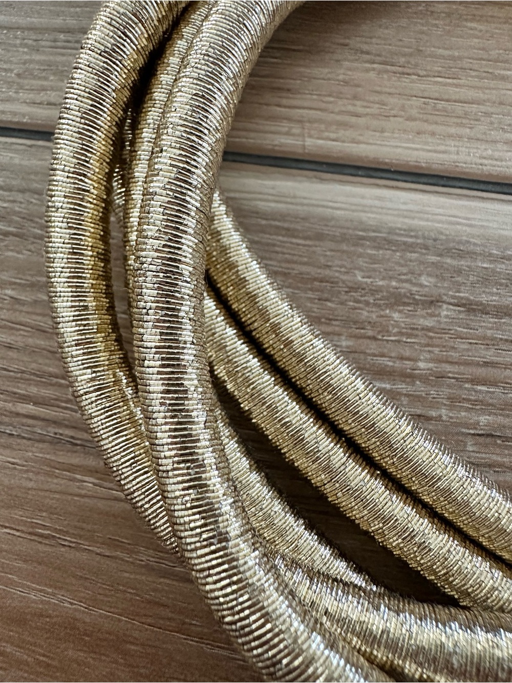 80s Gold Metallic MultiStrand  Rope Choker - Picture 3 of 5